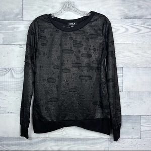 Allen B. Schwartz Metallic Distressed Pullover